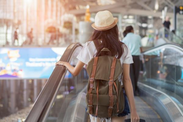 girl with backpack on